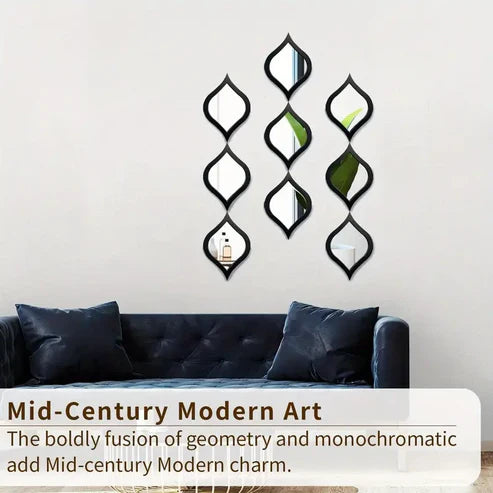 3pcs Mid-Century Modern Tear Drop Mirror Wall Decor | Emaazz