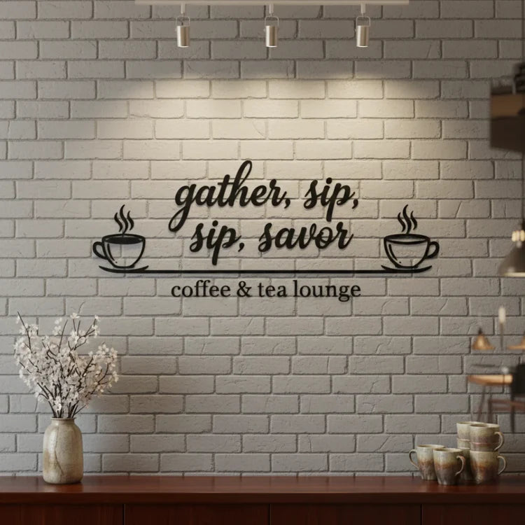3D Acrylic Coffee Shop Wall Decor | Gather Sip Savor