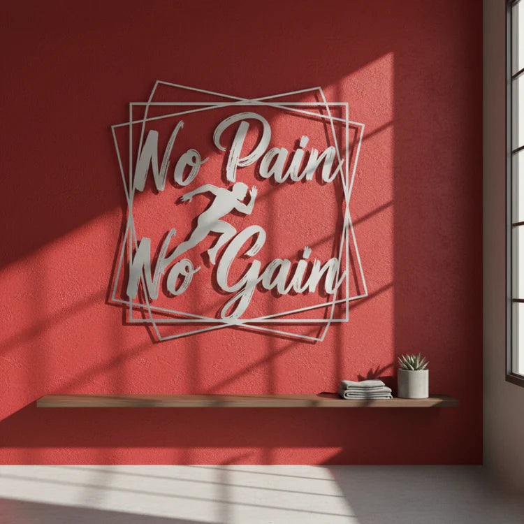 "No Pain No Gain" Acrylic Wall Art - Fitness & Motivation Decor