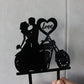 Wedding Cake Topper – “Love You More” Bride & Groom Kissing Under Lamp Silhouette – Romantic Cake Decoration for Wedding Party