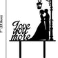 Wedding Cake Topper – “Love You More” Bride & Groom Kissing Under Lamp Silhouette – Romantic Cake Decoration for Wedding Party