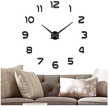 3D Wall Clock, Frameless Wall Clock DIY Wall Decoration, Wall Clock Home Decor