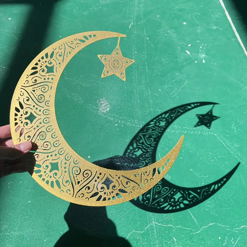 Ramadan Moon and Star | 2 pcs Acrylic Wall Decoration | Islamic Calligarphy