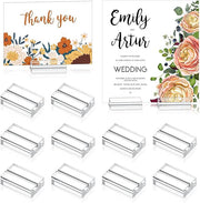 Clear Acrylic Stands – 10 Pack Place Card Holders, Table Number & Business Card Display Holders for Weddings, Dining Tables, Shops & Offices