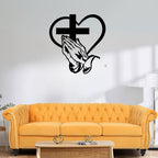 Jesus Cross, Praying Hand With Heart - Christmas & Baptism - For Church or Home