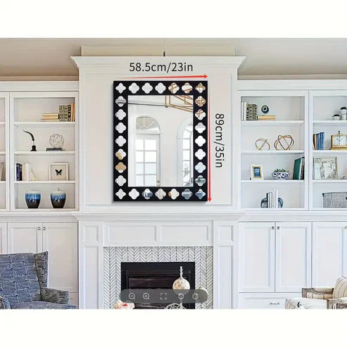 Black Wooden Frame Modern Decorative Mirror | Emaazz