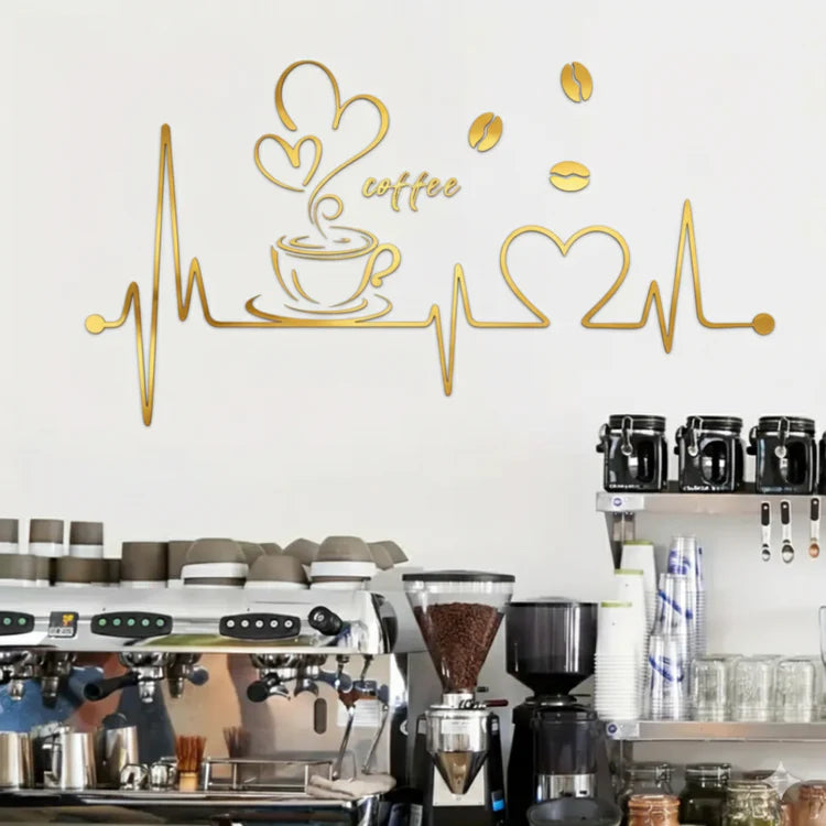 Coffee Heartbeat Wall Art – Acrylic Café & Kitchen Décor UAE