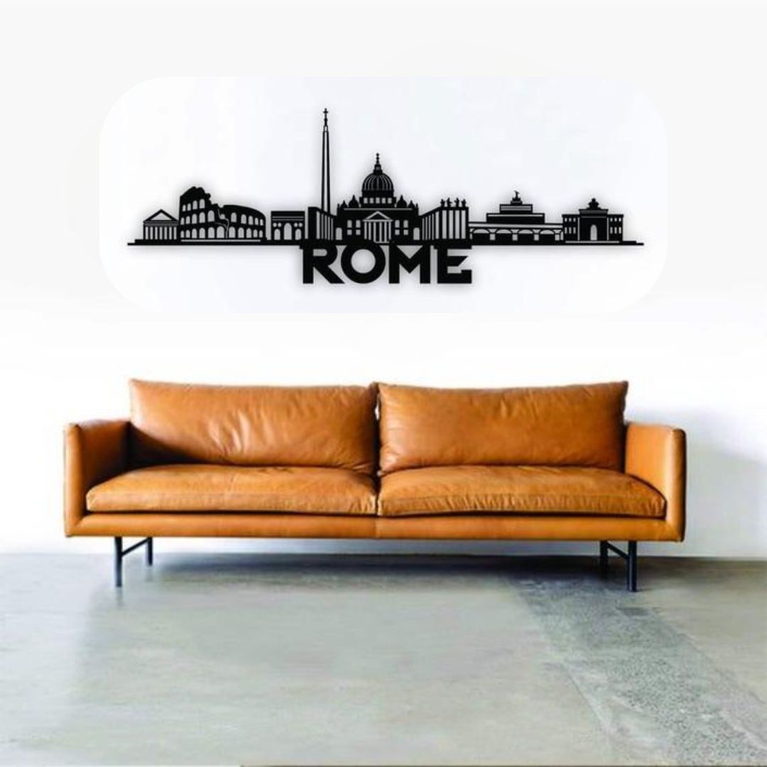 Rome City, Paris  - Skyline Acrylic Wall Art - Home Decal - National Day