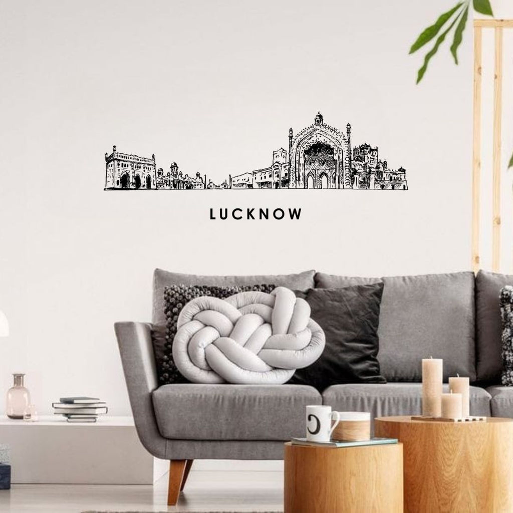 Lucknow, India - Skyline Acrylic Wall Art - Home Decal - Indian National Day