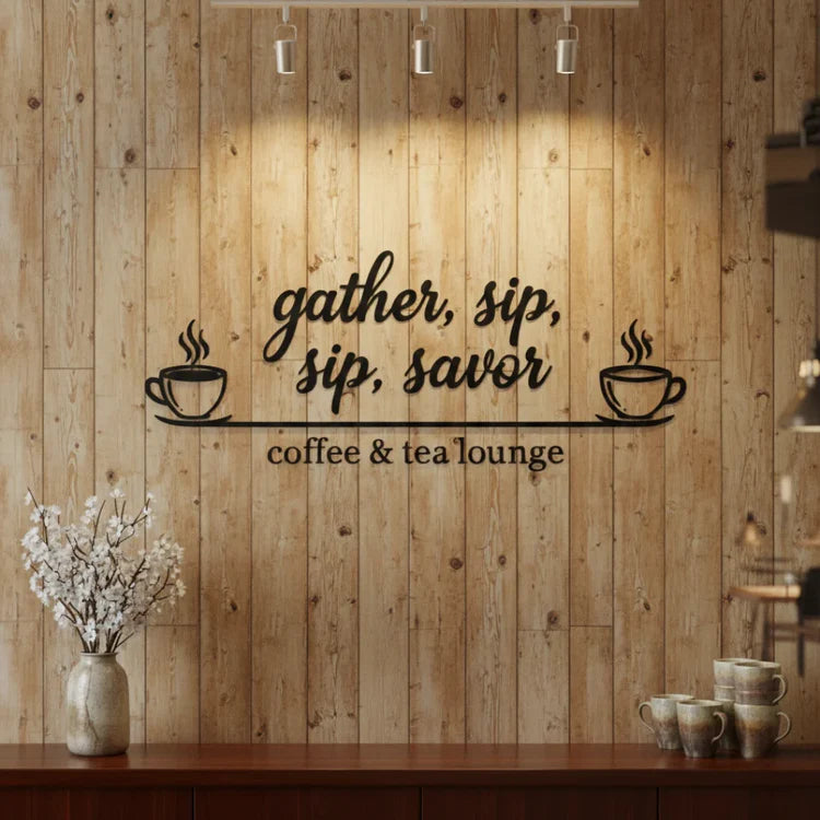 3D Acrylic Coffee Shop Wall Decor | Gather Sip Savor