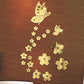 Butterflies & Flowers Acrylic Mirror - Modern Home Decoration [21 pieces]