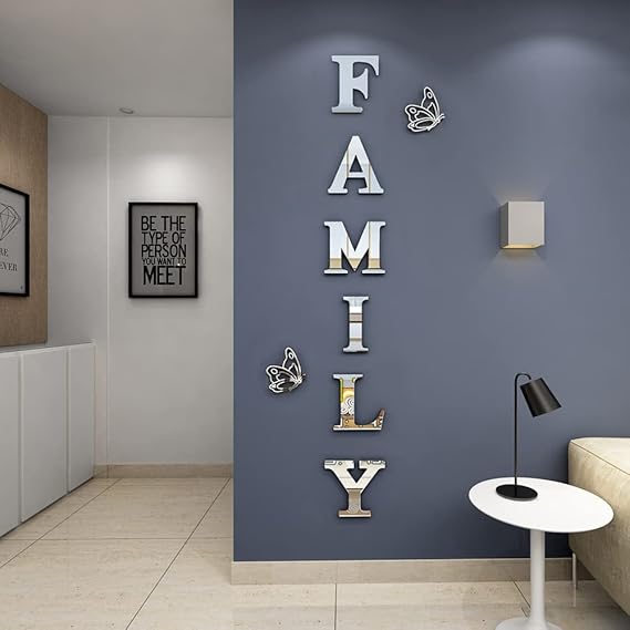 Family Sign Acrylic Mirror - Modern Home Decoration [42 pieces]