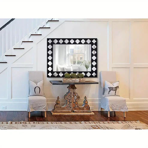 Black Wooden Frame Modern Decorative Mirror | Emaazz