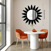 Black Mirror Wooden Sunflower Acrylic Mirror | Emaazz