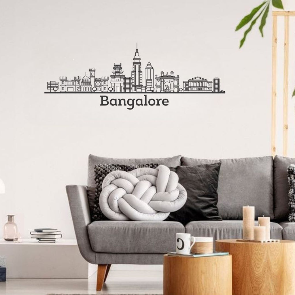 Bangalore, India - Skyline Acrylic Wall Art - Home Decal - Indian National Day