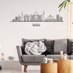 Dehli, India - Skyline Acrylic Wall Art - Home Decal - Indian National Day
