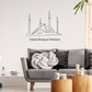 Faisal Mosque, Pakistan - Skyline Acrylic Wall Art - Home Decal - Pakistan National Day