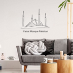 Faisal Mosque, Pakistan - Skyline Acrylic Wall Art - Home Decal - Pakistan National Day