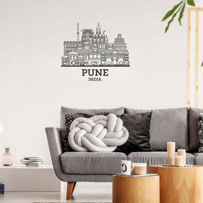 Pune, India - Skyline Acrylic Wall Art - Home Decal - Indian National Day