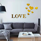 Love & Hearts Acrylic Wall Mirror - Modern Home Decoration [42 pieces]