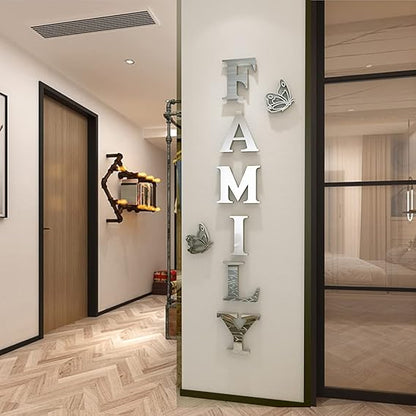 Family Sign Acrylic 3D Mirror Wall Decor