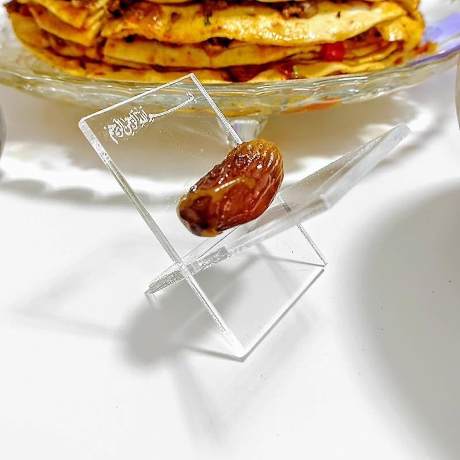Date Holder Plexiglass Ramadan Decoration - Eid Gift Islamic Muslim Decor - Iftar Table Acrylic Bismillah
