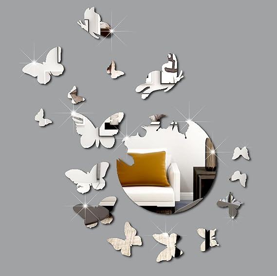 3D Acrylic Glass for Wall, Butterfly Mirror