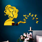 Angel With Butterflies Acrylic Mirror - Modern Home Decoration