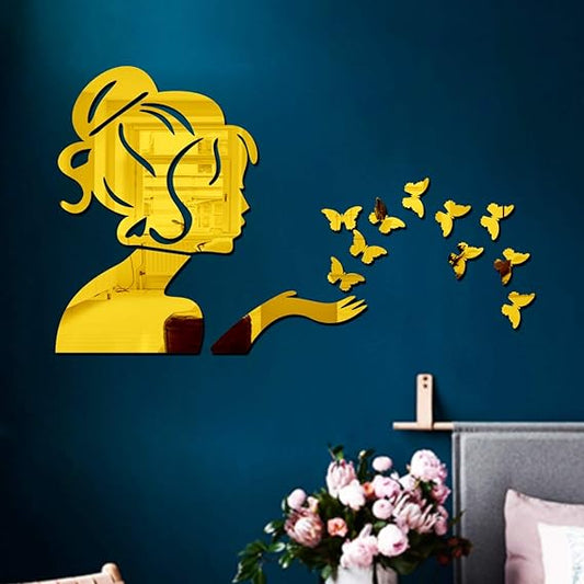 Angel With Butterflies Acrylic Mirror - Modern Home Decoration