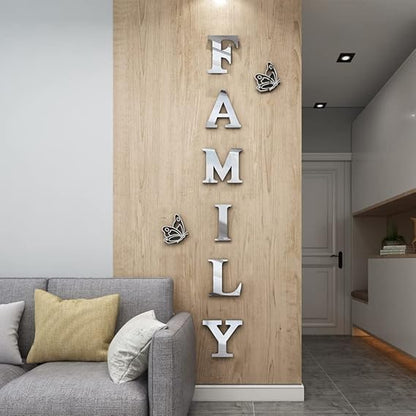 Family Sign Acrylic 3D Mirror Wall Decor