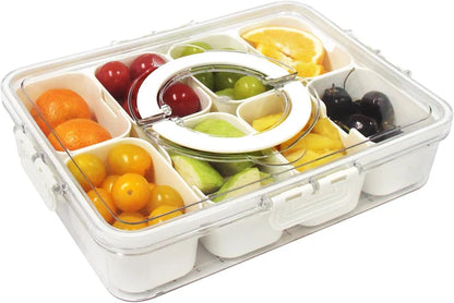 Serving Tray with Compartments and Lid | Versatile & Organized Serving Solutions