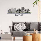 Surat, India - Skyline Acrylic Wall Art - Home Decal - Indian National Day