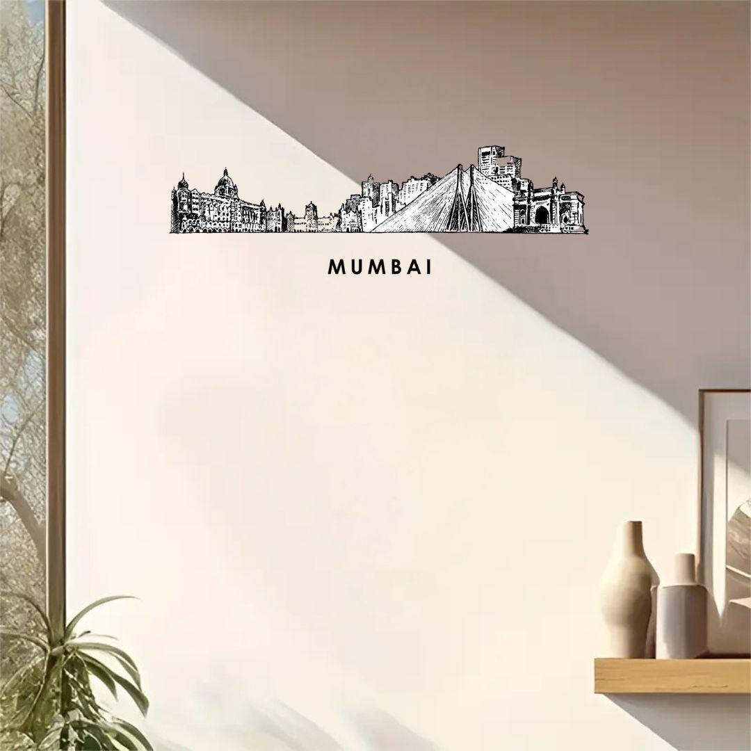 Mumbai, India - Skyline Acrylic Wall Art - Home Decal - Indian National Day