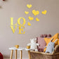 Love & Hearts Acrylic Wall Mirror - Modern Home Decoration [42 pieces]