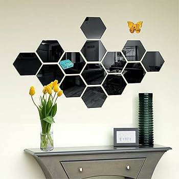 3D Hexagon 13  acrylic mirror for wall,