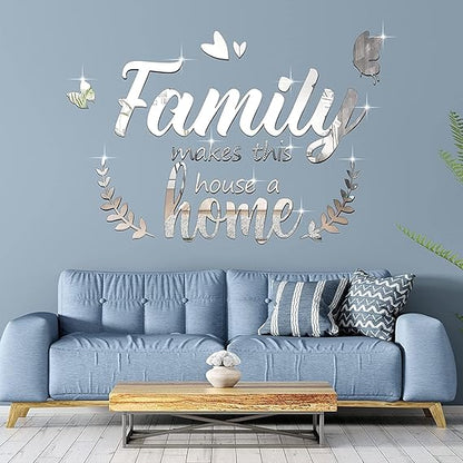 Acrylic 3D Decor  Family Letter Quotes Wall