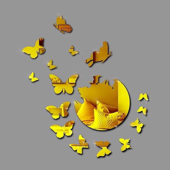 Acrylic Mirror With Butterflies - Modern Home Decoration