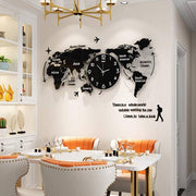 Acrylic 3D World Map Clock | Wall Decoration – Ideal Home & Office Decor,