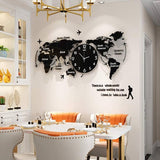 Acrylic 3D World Map Clock | Wall Decoration – Ideal Home & Office Decor,