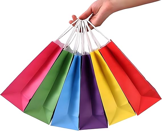 Premium Quality Circle Kraft Paper Bags 24 Pieces Set (16x22x8 CM)