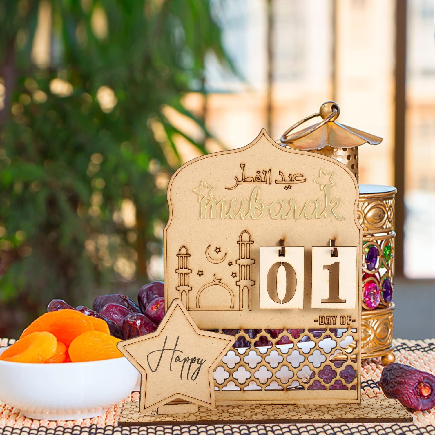 Ramadan Advent Calendar 2026 - Wood Ramadan Countdown Calendar, Ramadan Decorations for Home, Ramadan Table Decor, Islamic Decorations, Ramadan Gifts & Eid Mubarak Decorations