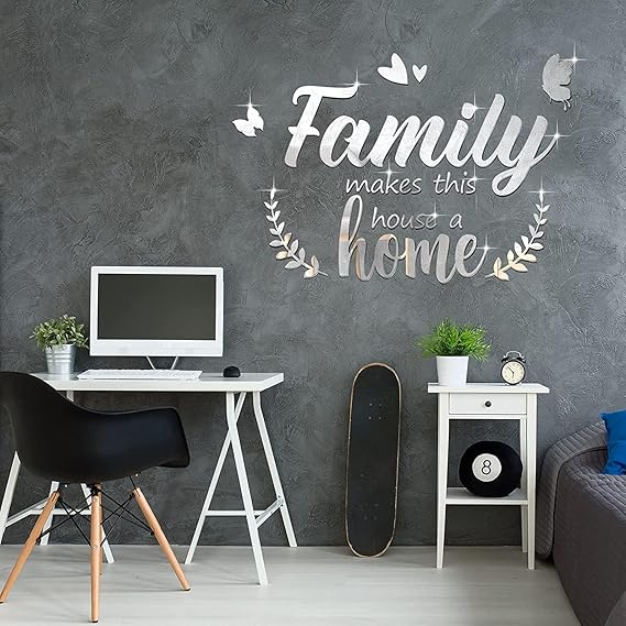 Acrylic 3D Decor  Family Letter Quotes Wall