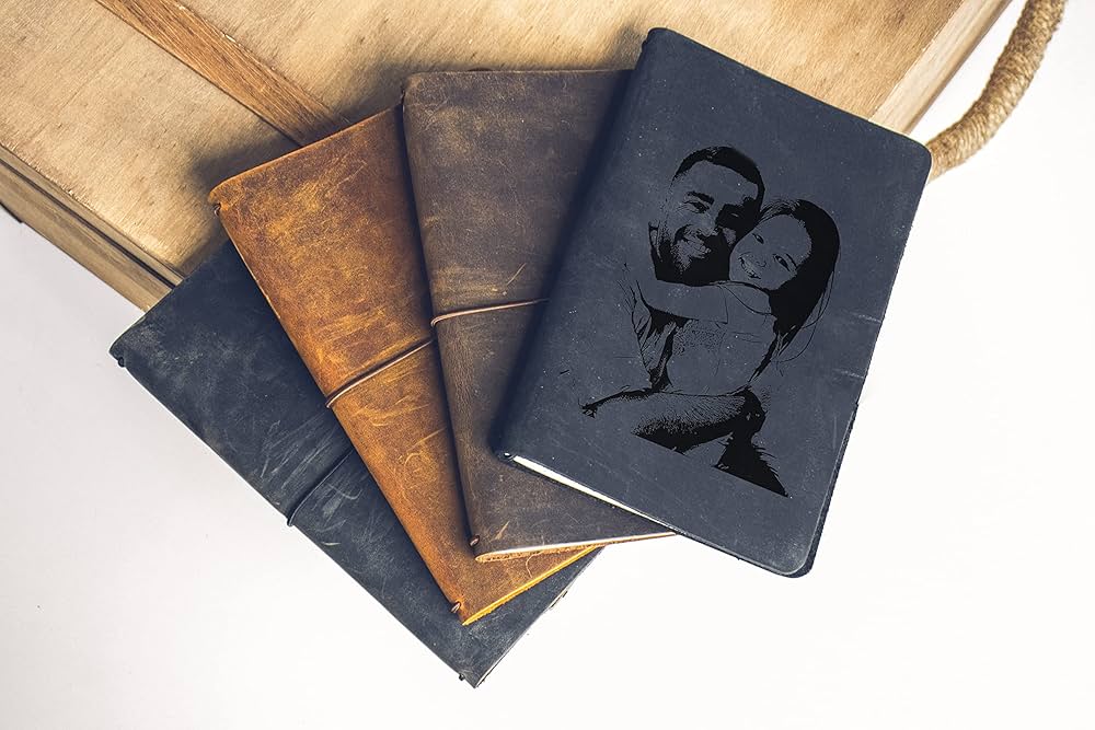 Personalized Leather Journal - Engraved Photo Gift for Lasting Memories