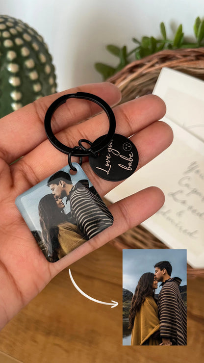 Personalized Photo Keychain - Custom Keepsake for Special Moments