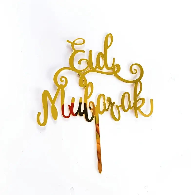 Eid Mubarak Acrylic Cake Topper, set of 6