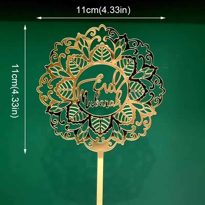 Eid Mubarak Acrylic Cake Topper, set of 6