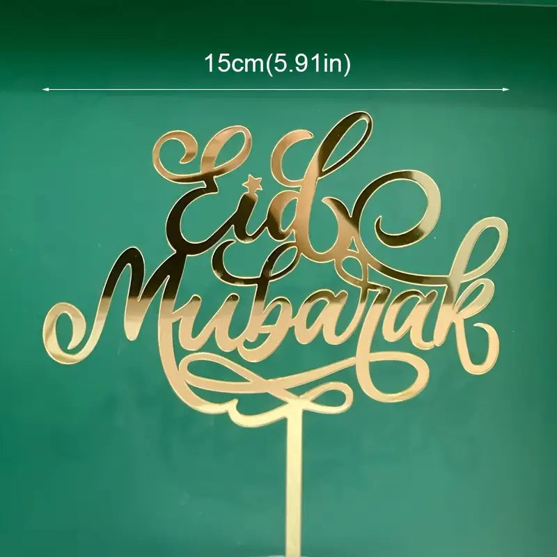 Eid Mubarak Acrylic Cake Topper, set of 6