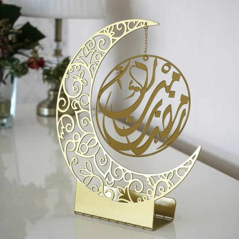 Ramadan Kareem Acrylic Crescent Decor | Ramadan & Eid Decoration for Home