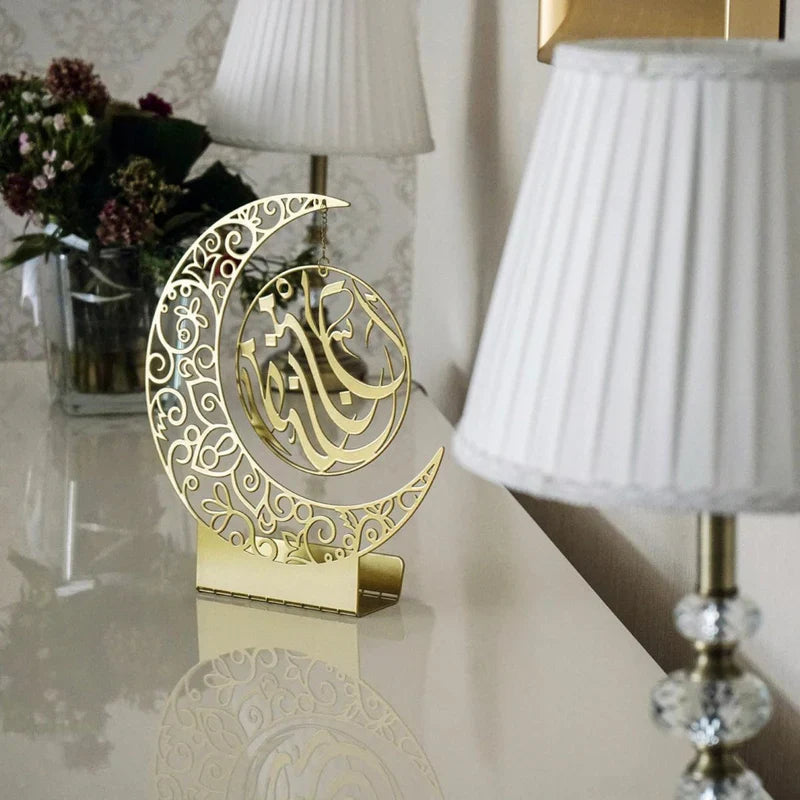 Ramadan Kareem Acrylic Crescent Decor | Ramadan & Eid Decoration for Home