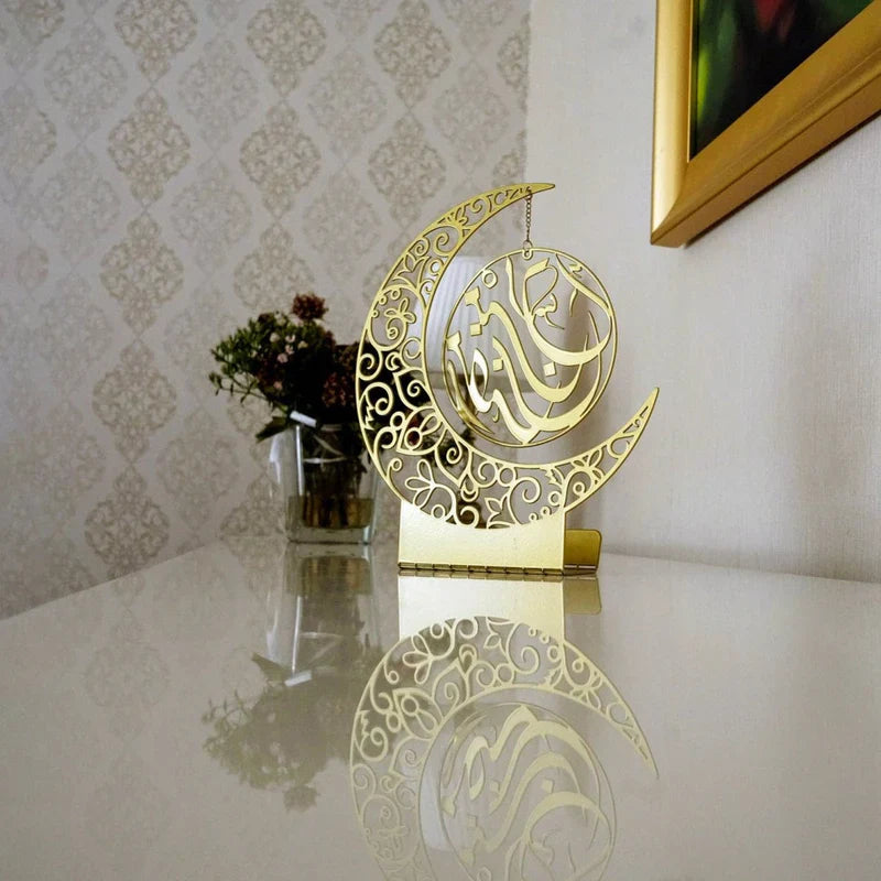Ramadan Kareem Acrylic Crescent Decor | Ramadan & Eid Decoration for Home